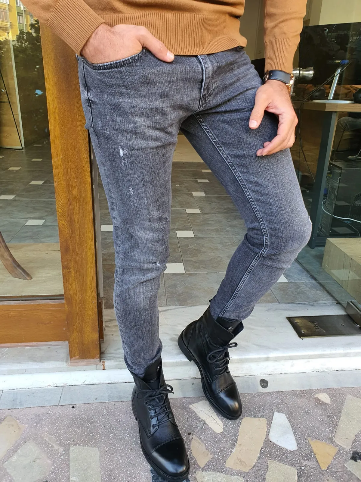 Blake Slim Fit Black Jeans