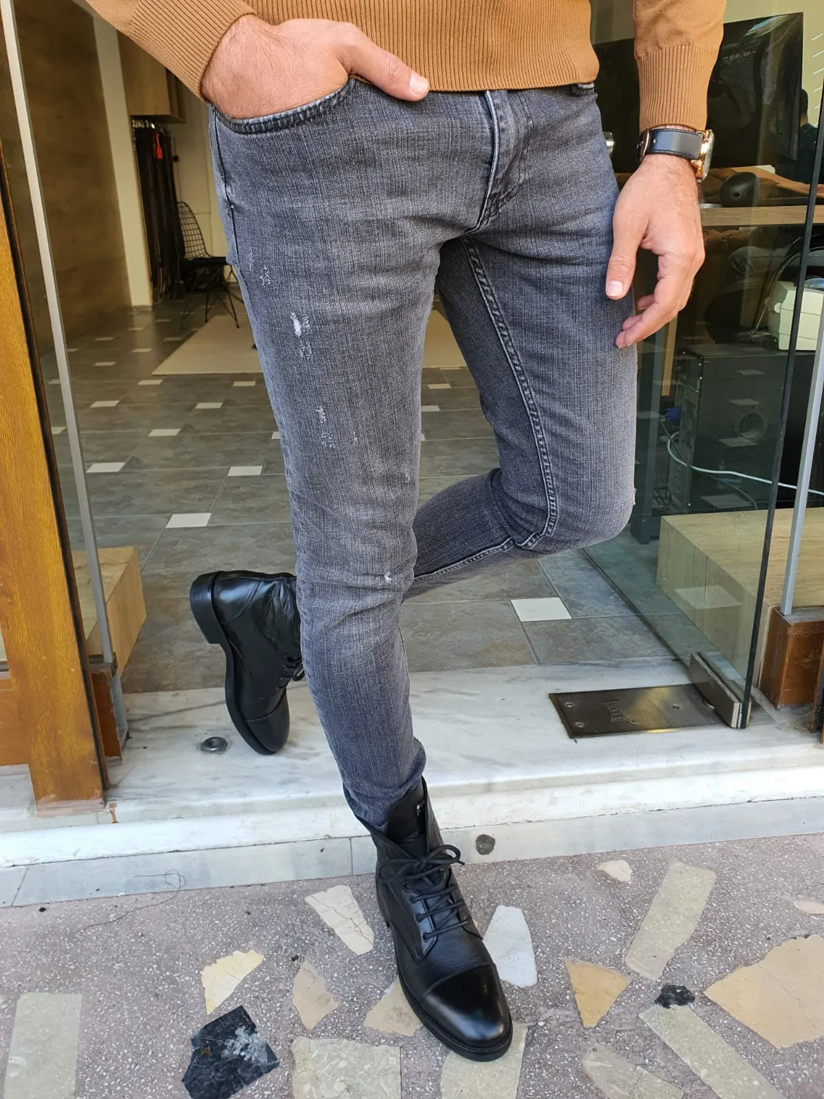 Blake Slim Fit Black Jeans