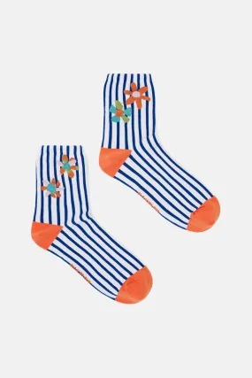 Flower Stripe Sock