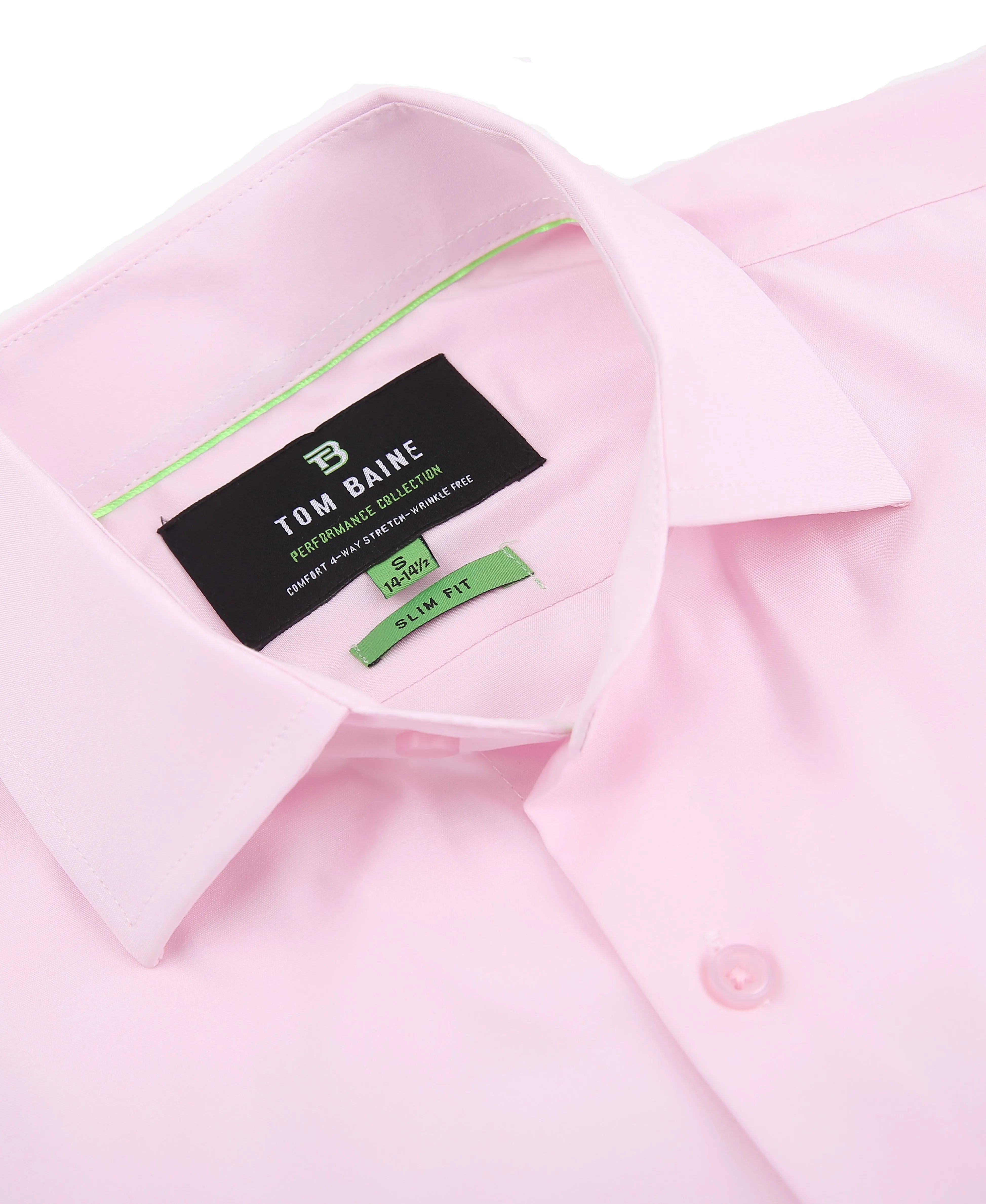 Men's Performance Stretch Solid Shirt Light Pink