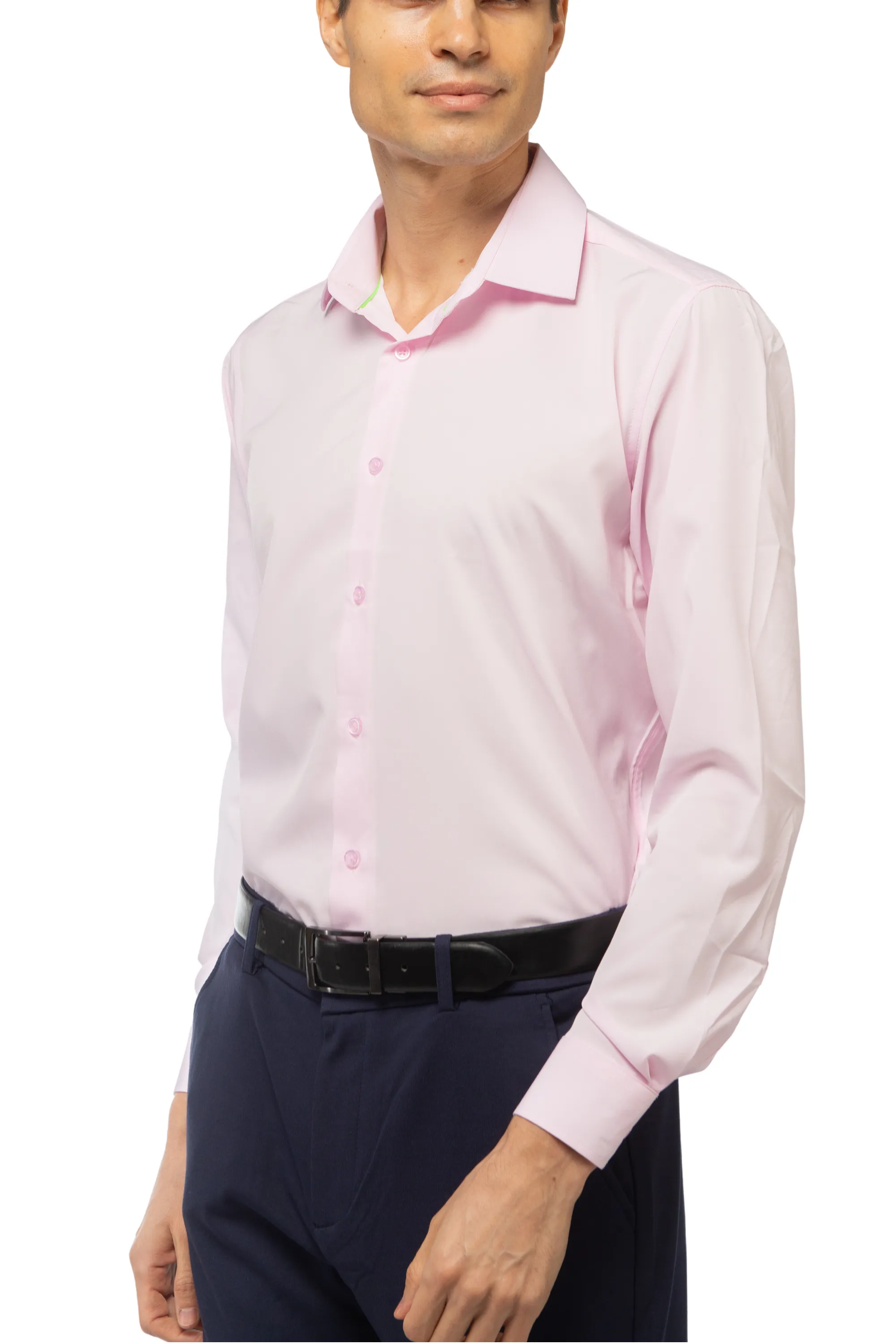 Men's Performance Stretch Solid Shirt Light Pink