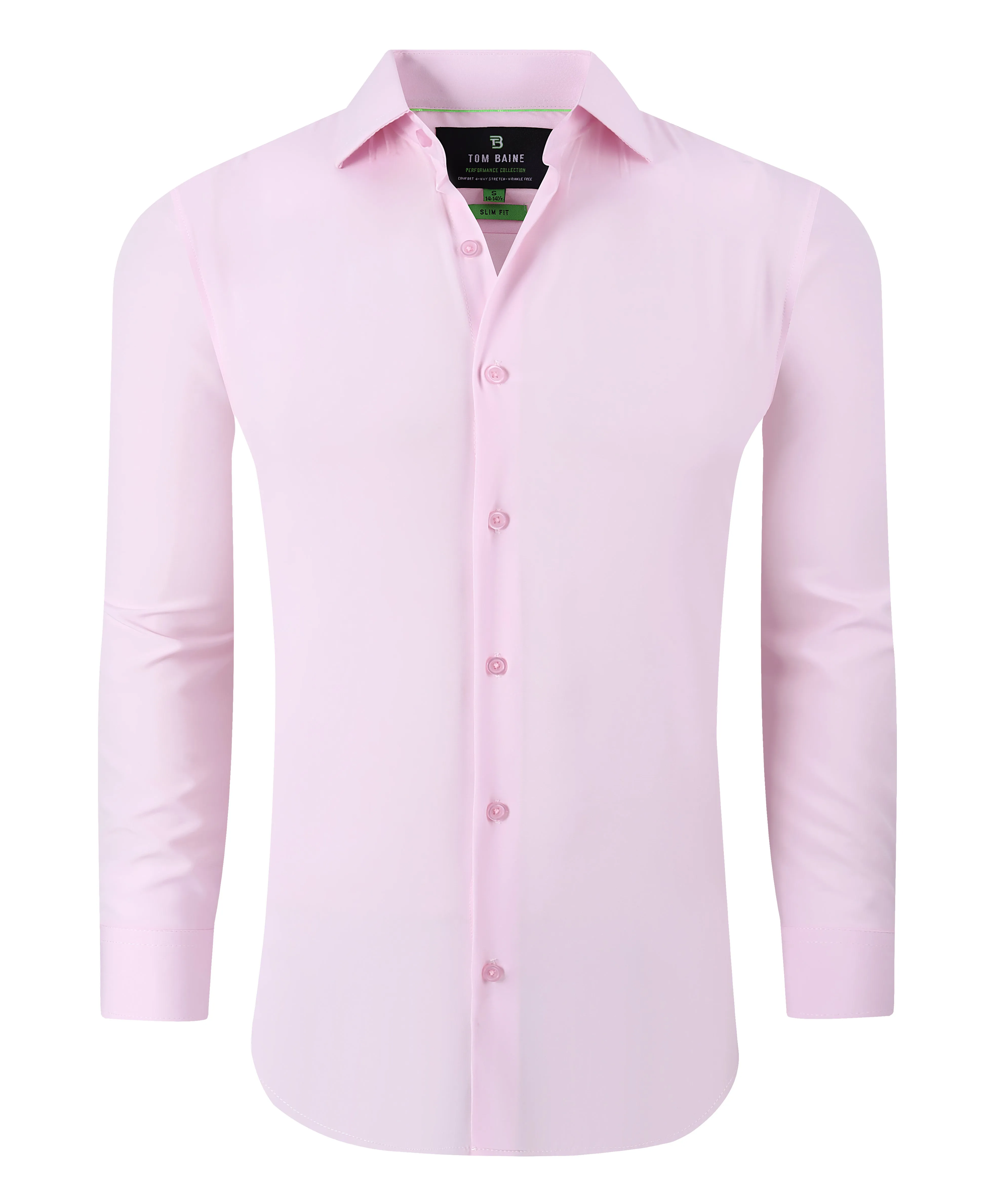 Men's Performance Stretch Solid Shirt Light Pink