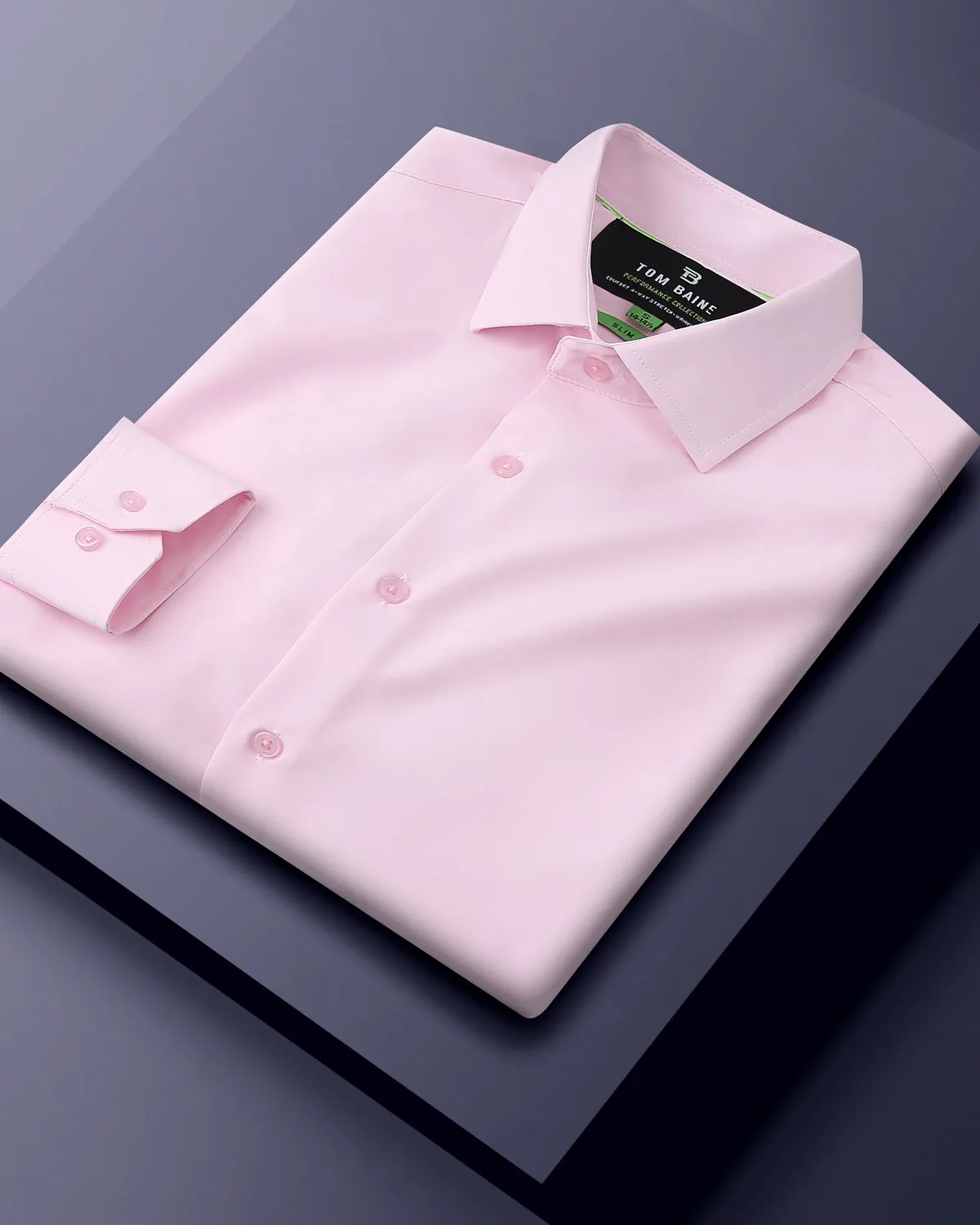 Men's Performance Stretch Solid Shirt Light Pink