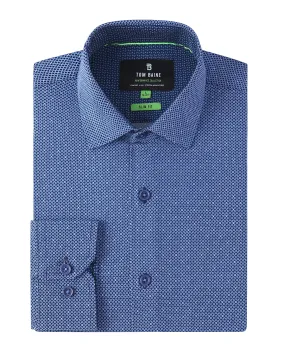 Slim Fit Performance Stretch Button-Up Shirt Navy Blue TB126