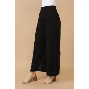 Smocked Waist Wide Leg Palazzo Pants