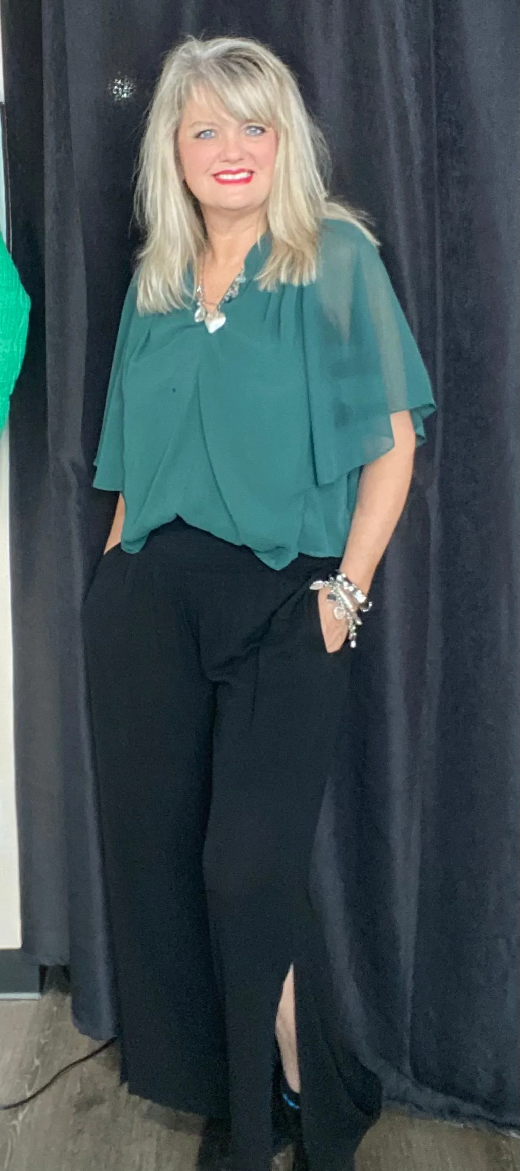 Smocked Waist Wide Leg Palazzo Pants