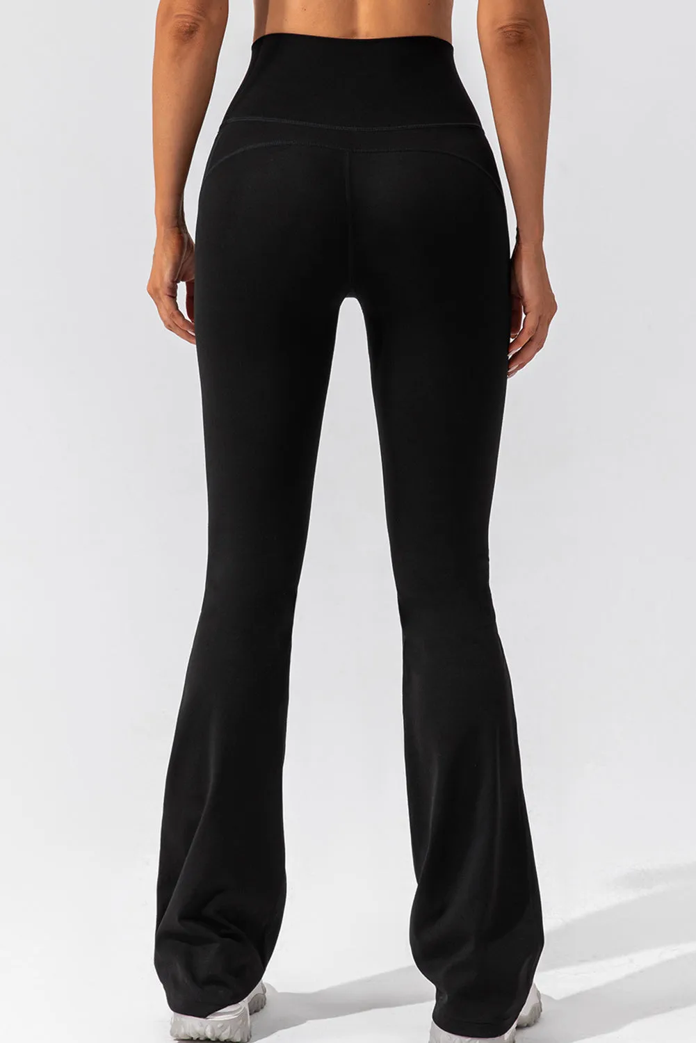 Solid Criss Cross High Waist Flared Yoga Pants