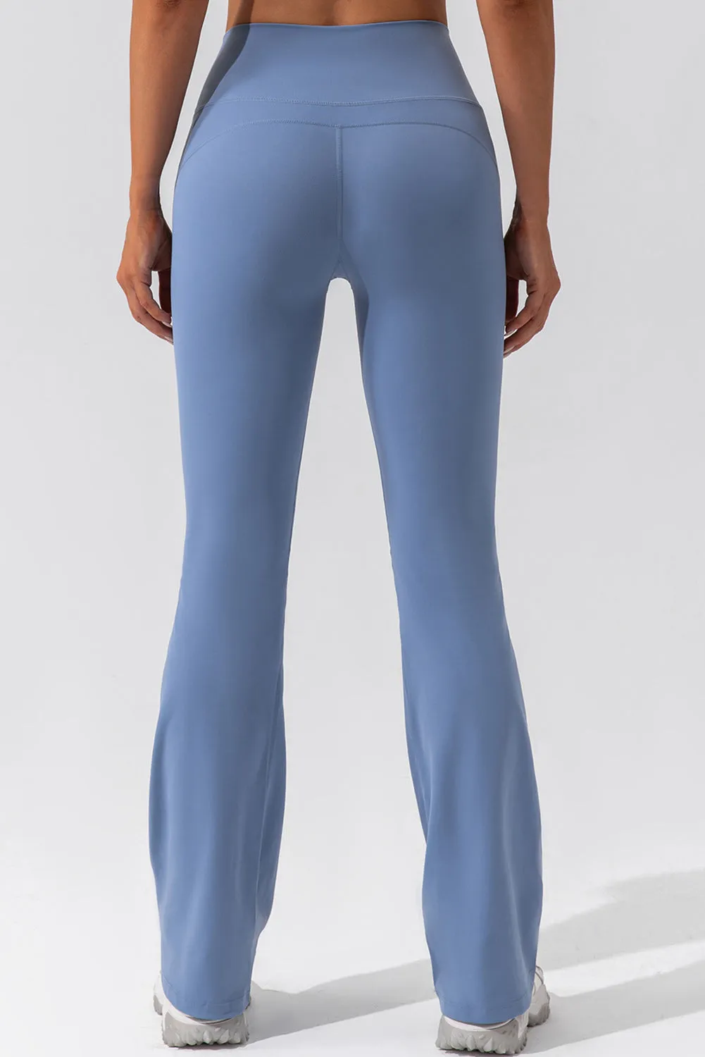 Solid Criss Cross High Waist Flared Yoga Pants